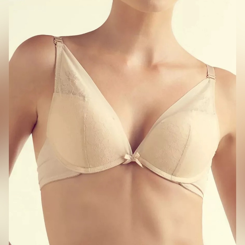 The Little Bra Company Olivia Underwire Push-Up Bra 34C  -Nude-